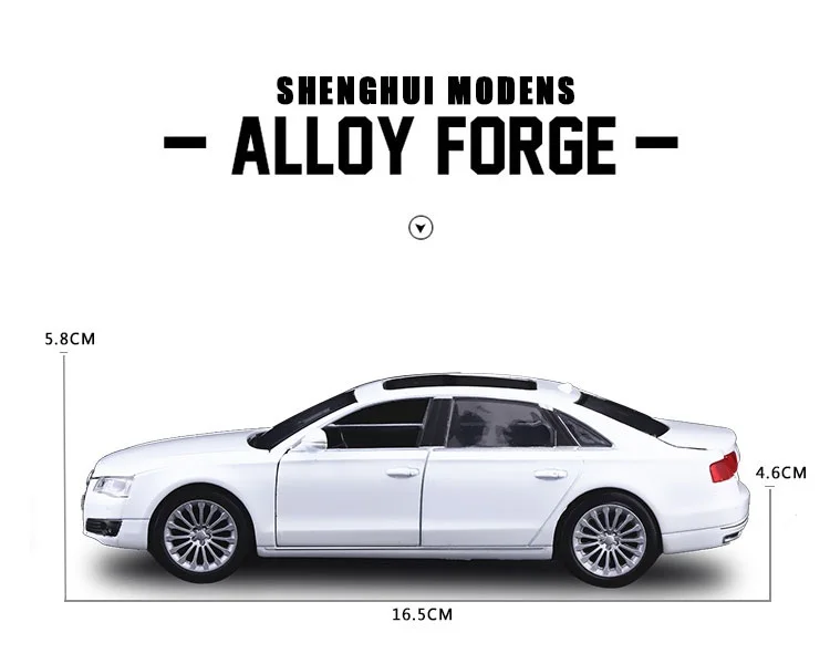

High Simulation Exquisite Diecasts & Toy Vehicles: ShengHui Car Styling A8L Luxury Car 1:32 Alloy Diecast Model Sounds and Light