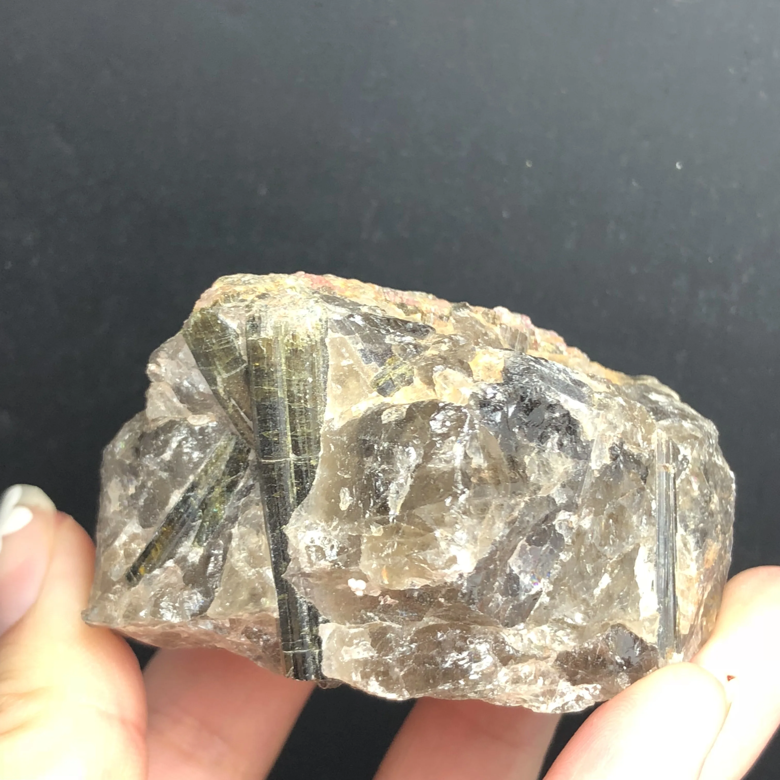 

Pure natural black tourmaline crystal rough stone mineral specimen block artwork reiki healing meditation