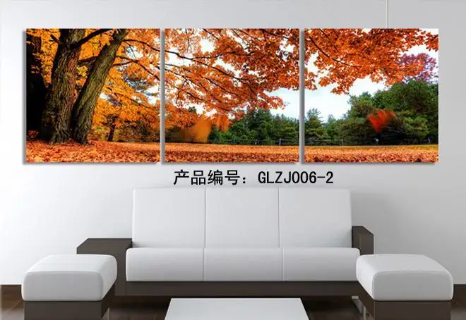 3 pieces art canvas romantic wall tree picture painting yellow Large pictures for living room | Дом и сад
