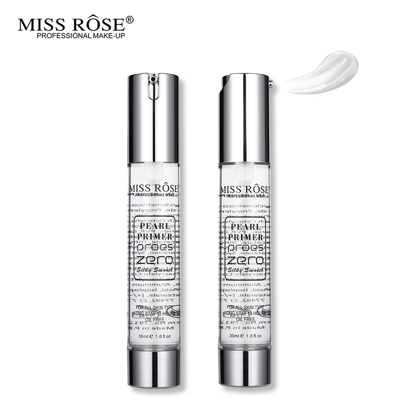 MISS ROSE брендовая основа для макияжа лица перламутровая база пор нулевой праймер гель шелковистая гладкая база для кожи лосьон, масло бесплатно долговечный