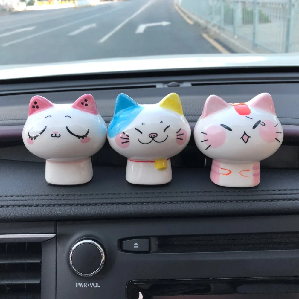 Автомобильные украшения красивая кукла Lucky Cat мультяшная керамическая декорация