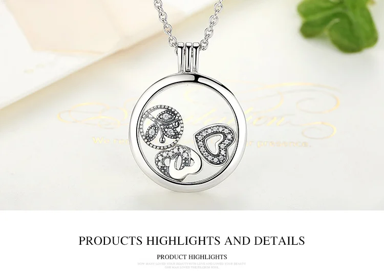925 пробы серебро небесное, любовь и семья, навсегда сердца Petites fit Memory Box ожерелье стерлингового серебра ювелирные изделия аксессуары