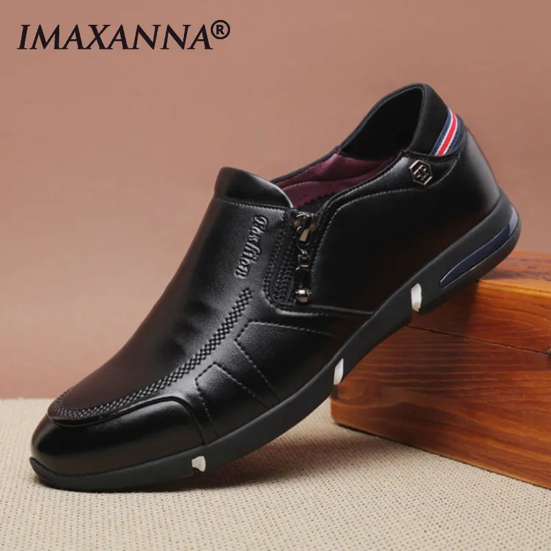 IMAXANNA Men Casual Shoes Leather High Quality Flats Walking Breathable Comfortable | Обувь