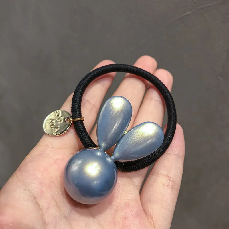 gray blue Ruoshui, женские круглые резинки для волос со звездами, резинки для волос для девочек, резинки для конского хвоста, резинки, женские аксессуары для волос, эластичная резинка для волос - Цвет: gray blue