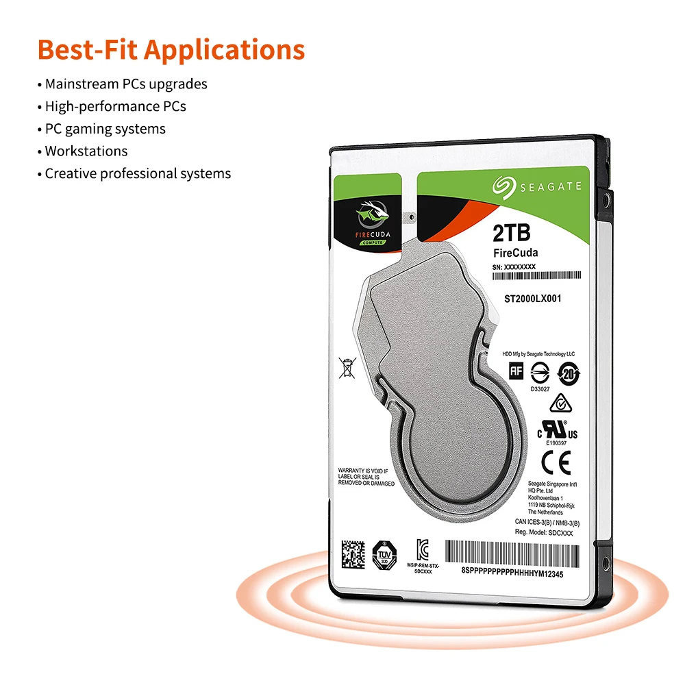 Seagate 2 ТБ ноутбук SSHD Гибридный внутренний жесткий диск 5 &quot7 мм 5400 об/мин SATA 6 ГБ/сек.