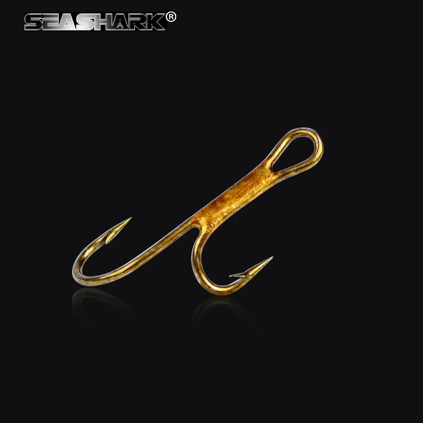 SEASHARK острый Золотой Цвет двойные когти мушек Крючки два якорь дуплекс