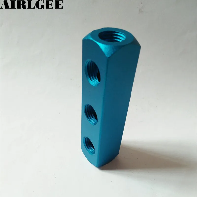 Teal Blue Air пневматический 1/4 &quotPT Thread 3-сторонний 6-портовый коллекторный сплиттер |