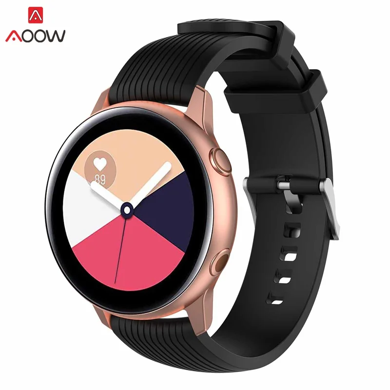 Спортивный мягкий силиконовый браслет для наручных часов Samsung Galaxy Watch Active ремешок