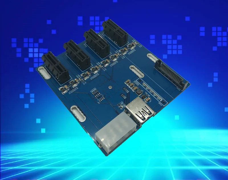 Новый Синий PCIe от 1 до 4 PCI express 1X слоты Райзер карта Mini ITX к внешнему слота e адаптер