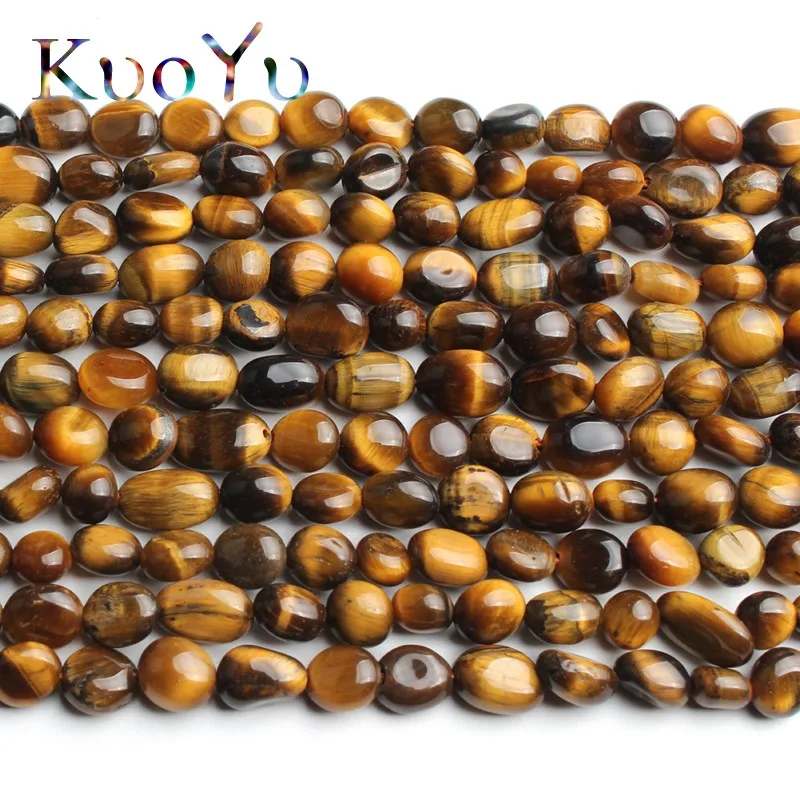 6-8mm Natural Irregular Yellow Tiger Eye Stone Beads Smooth Loose Spacer Bead For Jewelry Making DIY Bracelet Necklace 15&quotStrand |