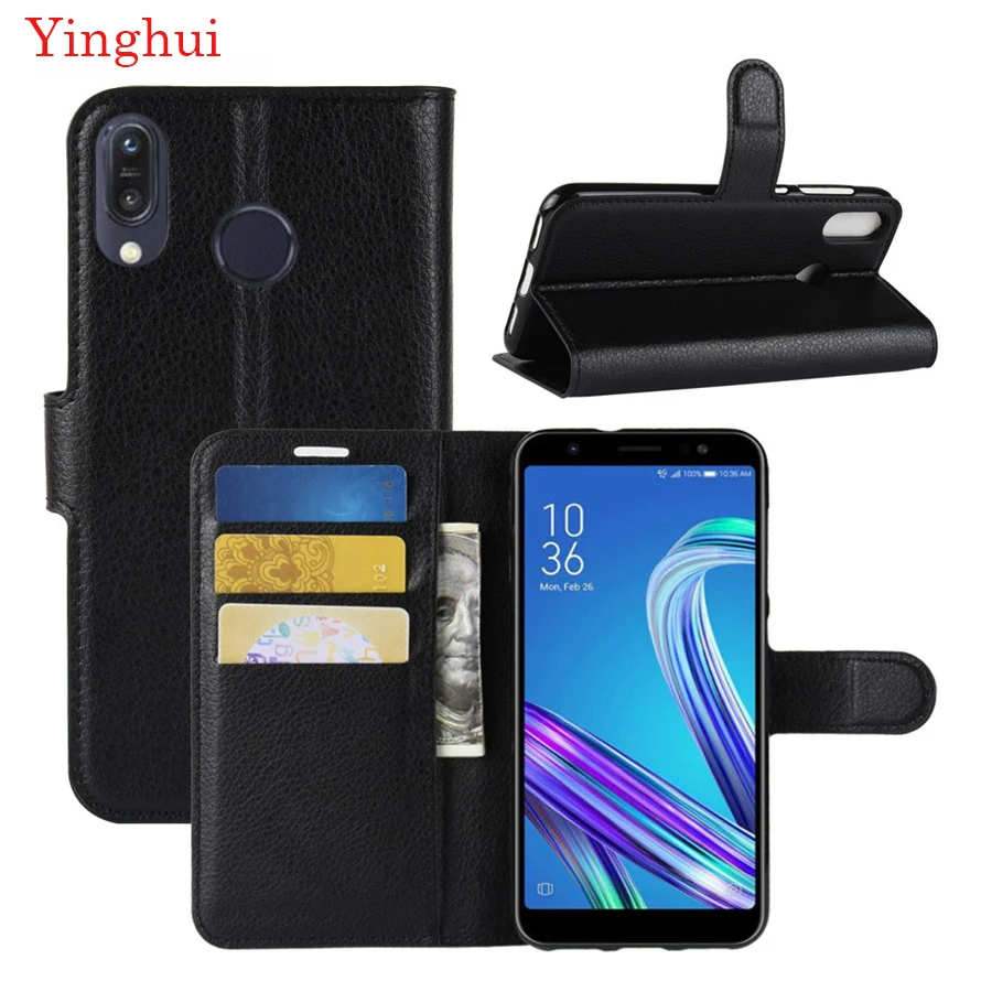 Чехол книжка для Asus Zenfone Max M1 ZB555KL кожаный чехол телефона бумажник с