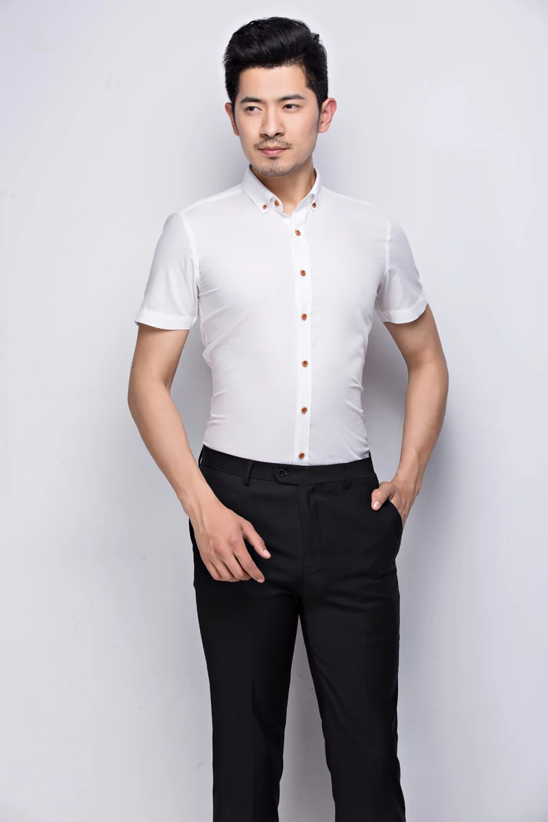 Мужская рубашка с короткими рукавами Повседневная деловая в Корейском стиле