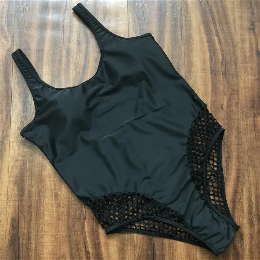 Купальный костюм L-3XL размера плюс, Цельный купальник, женский купальник в сеточку, монокини, u-образный вырез сзади, купальный костюм, 1 шт., купальник с высокой посадкой, пляжная одежда
