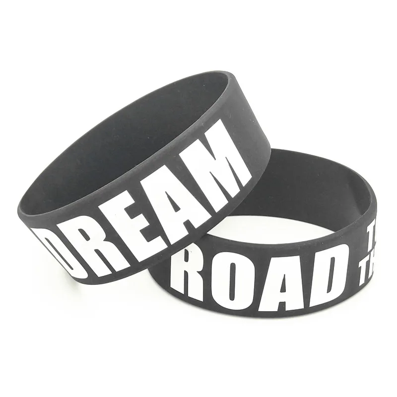 Черные силиконовые браслеты с надписью Road to the Dream 1 шт.|Браслеты голограммой| |