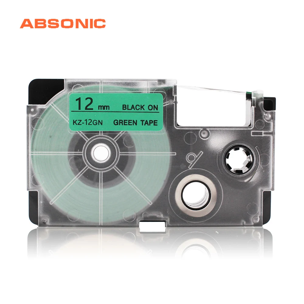 Absinic 12 мм XR 12GN Картридж Ленты для маркировки совместимый Casio KL 120 100 780 750 60 820 7000 7200