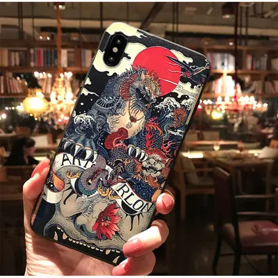 274 Аниме Дракон телефон Fundas для iphone XR X 11 pro max чехол 3D Koi Luck Emboss Coque для iphone 7 8 6 6s Plus XS MAX силиконовый чехол - Цвет: 274