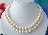 AAA +2ROW 12mm WHITE ROUND fw PEARL NECKLACE MABE