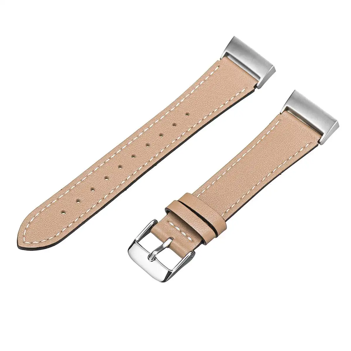 Beige Роскошный ремешок для часов из натуральной кожи, сменный ремешок для Fitbit Charge 3, умный Браслет, ремень, ремешок для часов, аксессуары - Цвет: Beige