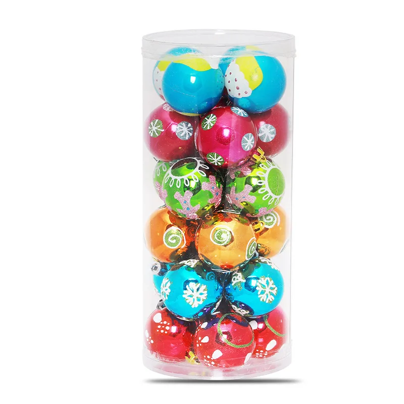 Mixed Color 24 шт./лот, цветные, 6 см/2,4 дюйма, украшение для рождественской елки, шар, украшение, шар для украшения дома, украшение для бара и вечеринки - Цвет: Mixed Color