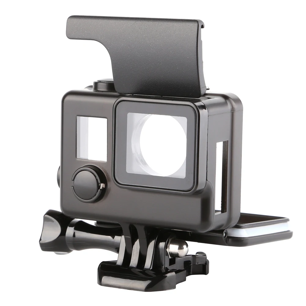 Черный сторона открыта защитный Корпус чехол для Gopro Hero 3 4 + черный серебристый