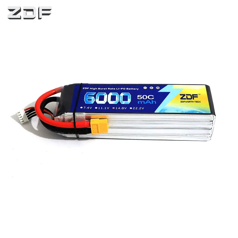 ZDF Lipo 4S 6S FPV 450 500 Battery 14.8V 22.2V 3800mah 5000mAh 6000mAh 8000mah 50C for Trex-450 Fixed-wing Helicopter Quadcopter