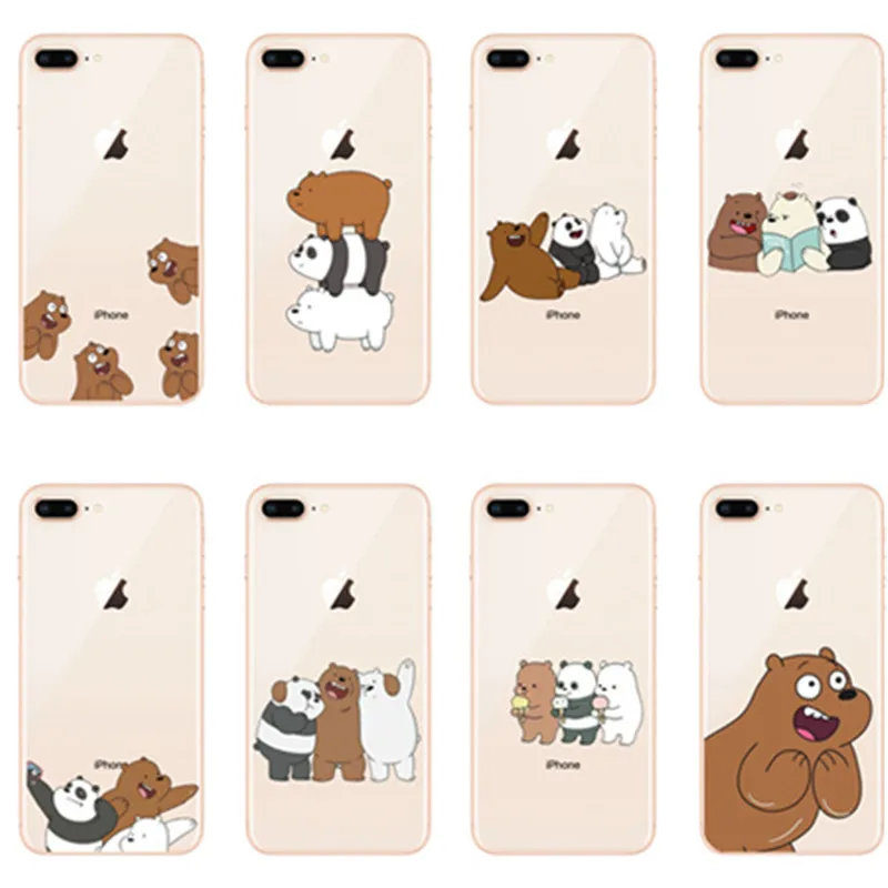 Чехлы для мобильных телефонов Smart Fat Bare Bears чехлы iphone 8 Plus 7 6S мягкие тонкие милые из