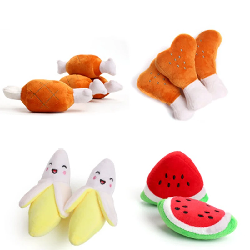 Игрушки для домашних животных игрушки кошек звук фрукты овощи курица барабан
