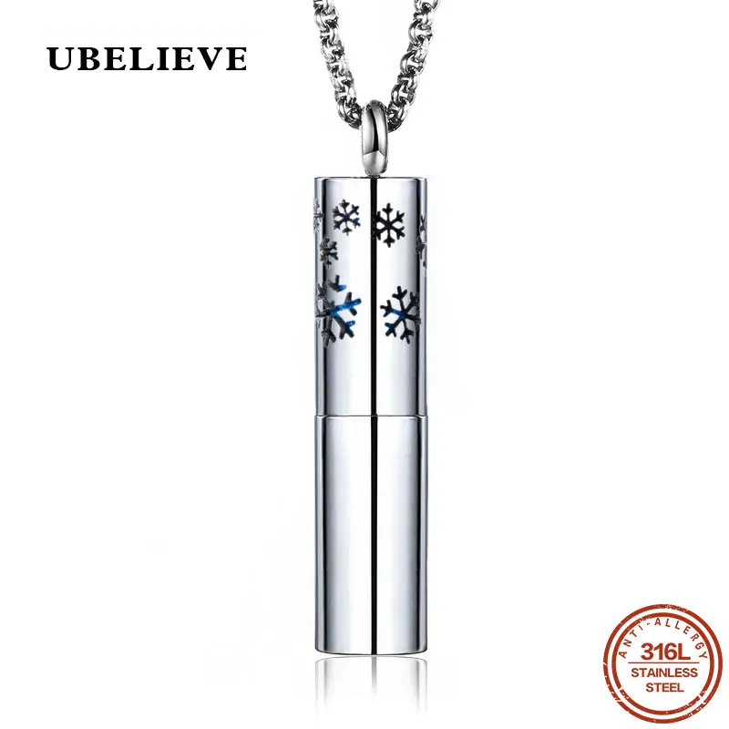 J 002 Ubelive 316L нержавеющая сталь Винтаж ароматерапия парфюмерные эфирные масла диффузор ожерелье хранения медальон серебряный кулон - Окраска металла: J 002