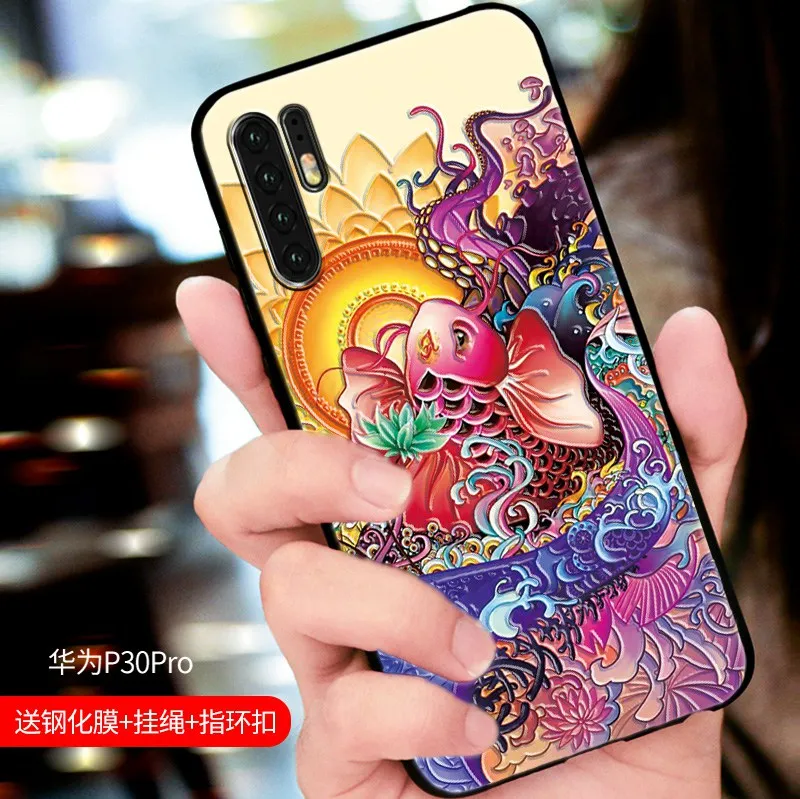 

Chinese Sayings Yu Yue Longmen Carps Jumping Dragon Gate Arts phone case For Huawei P30 PRO P30 case cover