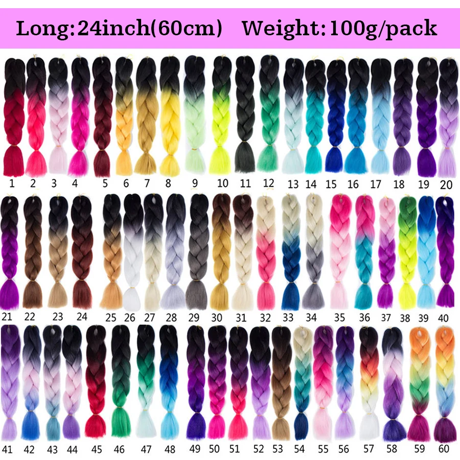 XCCOCO вязаные крючком волосы синтетические плетеные для наращивания 24 дюйма Омбре
