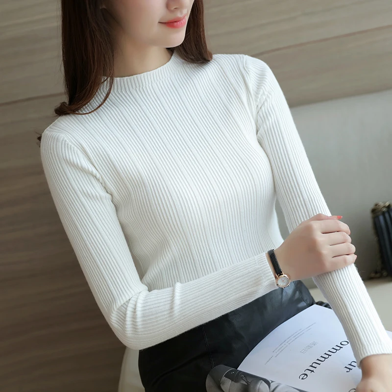 Осенне-зимнее Короткое женское пальто OHCLOTHING 2021 тонкий свитер-водолазка в