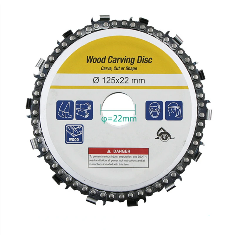 

5" Chain Grinder Chain Saws Disc Woodworking Chain Plate Tool 5 Inch Multi-functional Wood Carving Disc Angle Grinding Tool