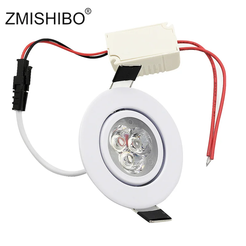 ZMISHIBO-luces LED empotradas para sala de estar, lámpara de 50-55mm, agujero cortado, 3W, 110V-240V, blanco, plata, negro, 3000K, 6000K, CE