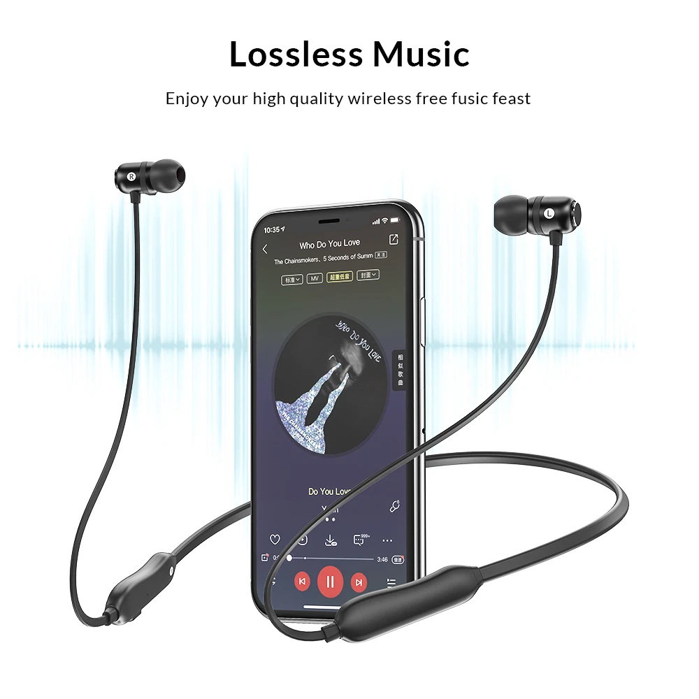 TOPK беспроводные наушники Bluetooth магнитные шейные гарнитура стерео спортивные с