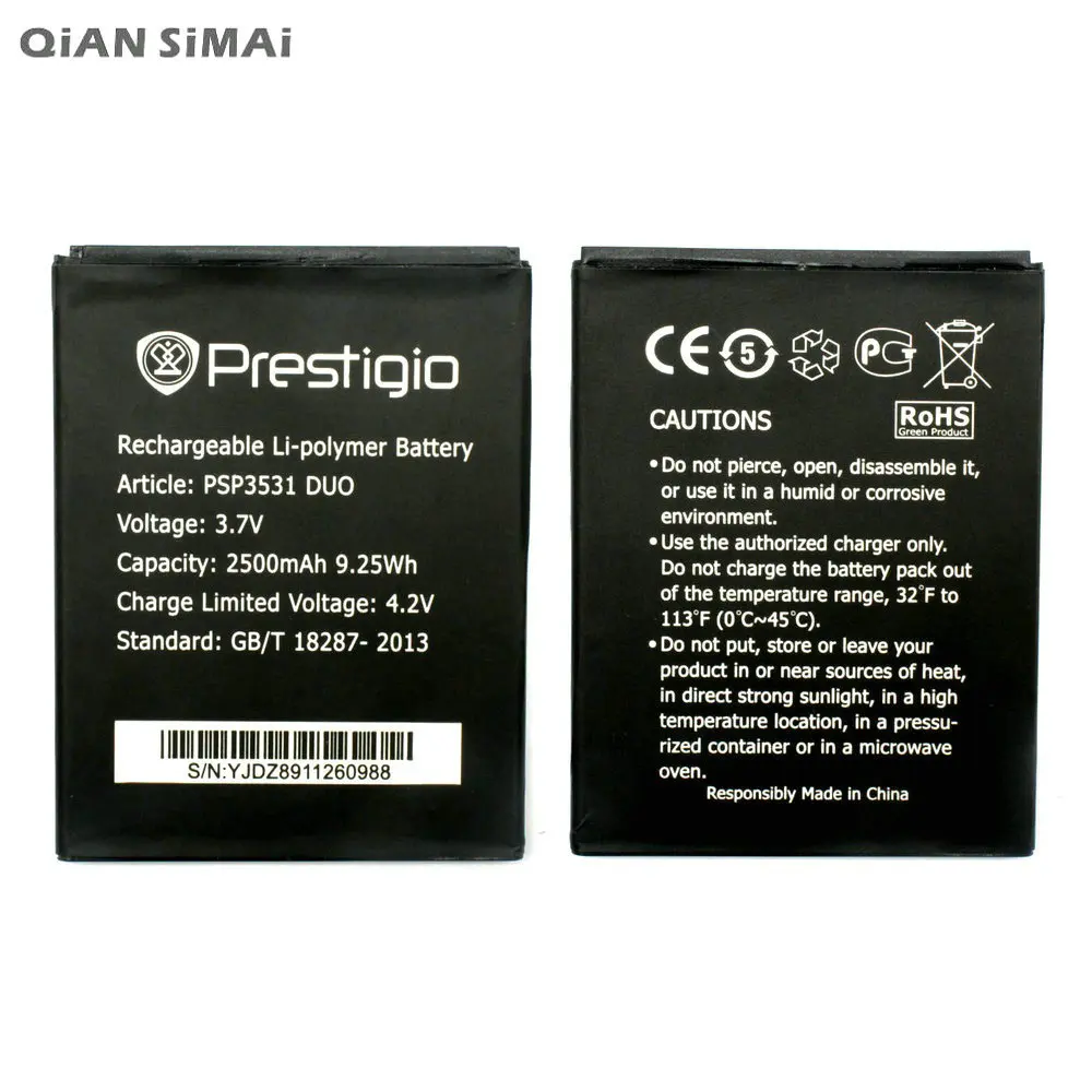 Новый литий ионный аккумулятор PSP3530 2500 мАч для Prestigio DUO Muze D3 3531 Duo E3 PSP3532DUO A7 PSP7530|battery