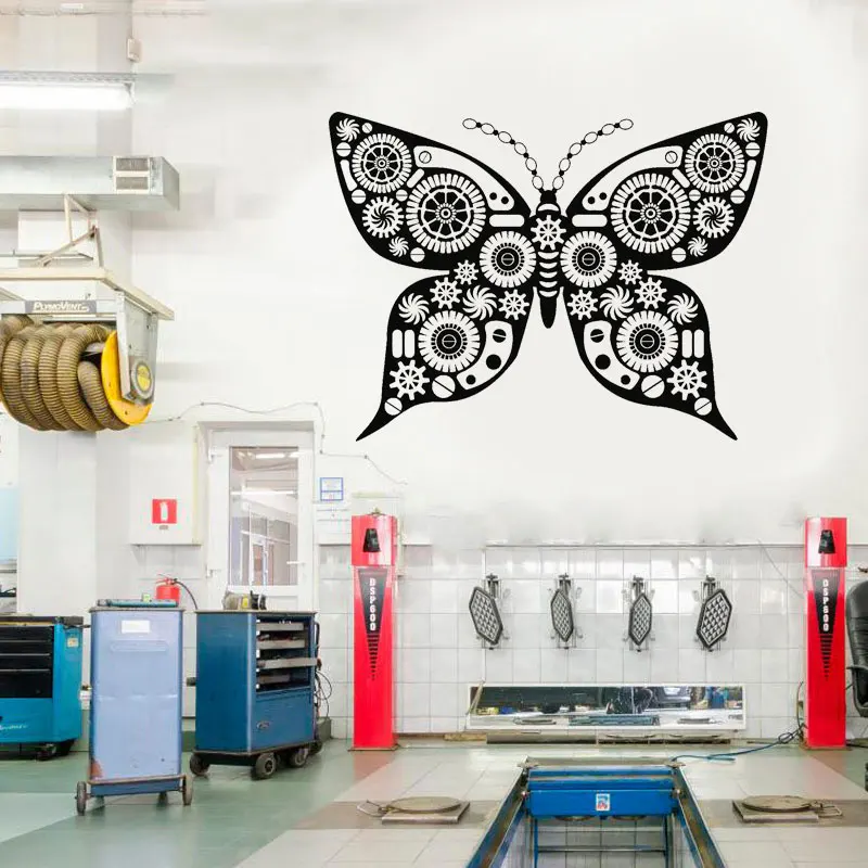 Механическая бабочка стимпанк искусство робототехники настенные наклейки