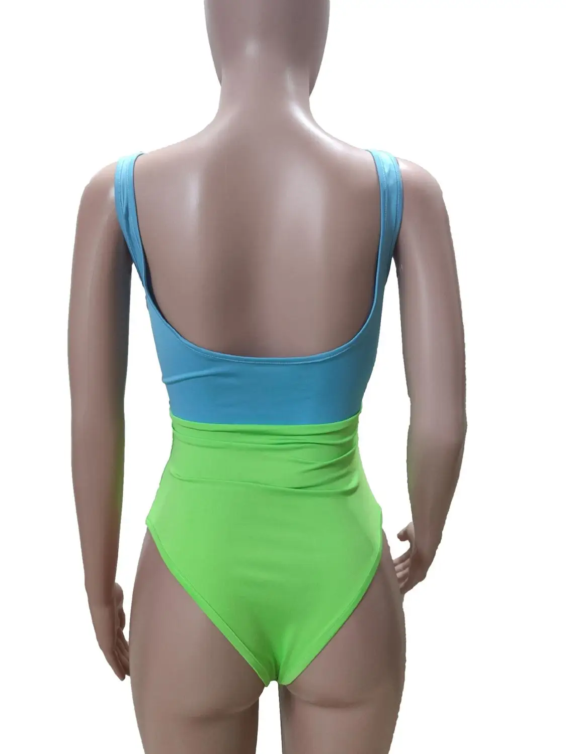 Женский купальник без рукавов пляжный составного кроя с круглым вырезом и