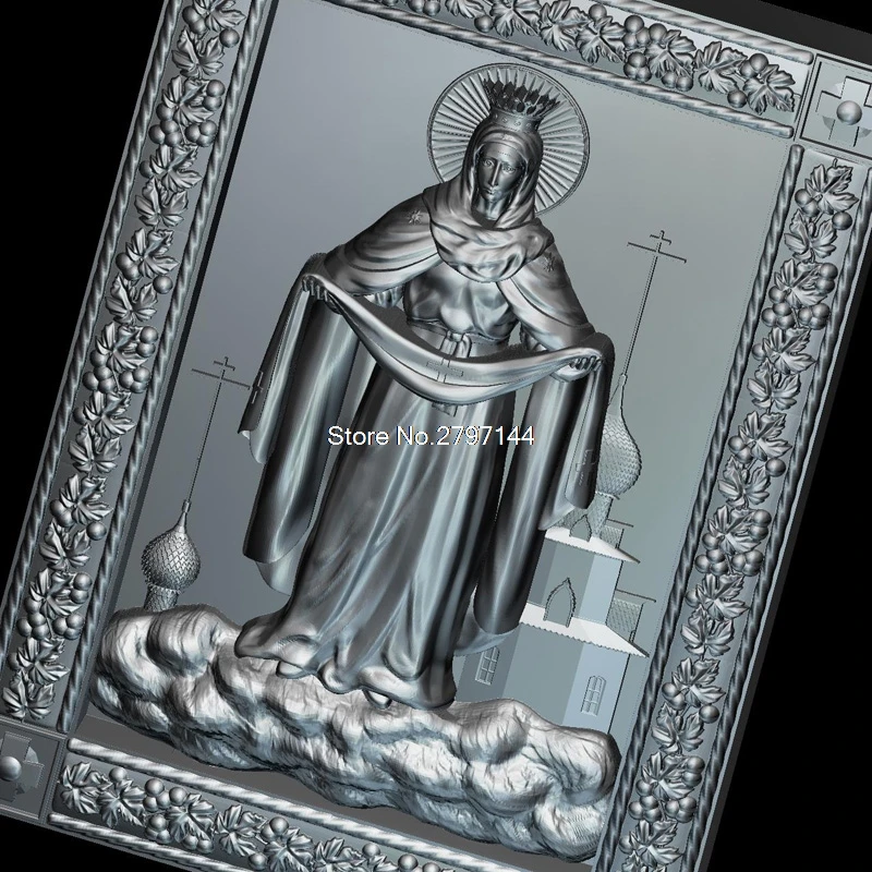 Mother of God Intercession the Theotokos 3D модель рельеф STL format Religion 3d в формате STL|3d stl models|3d model stlstl