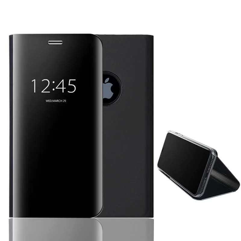 SemgCeKen роскошный оригинальный флип кожаный чехол для apple iphone X s XR XS MAX зеркальный pu