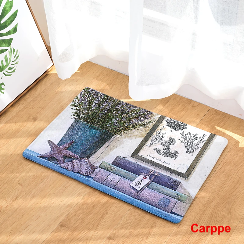 The Mediterranean Style Furnishings Print Carpets Anti-slip Floor Mat Outdoor Rugs Scenery Front Door Mats | Дом и сад