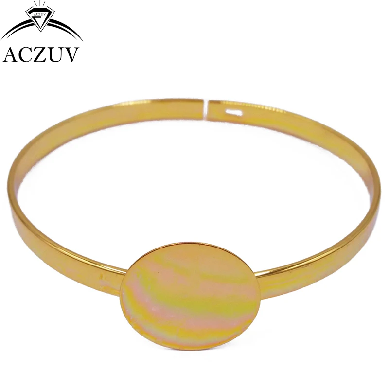 ACZUV 50 шт 20 мм плоский коврик Кабошон Базовые Настройки манжеты Пустые браслеты