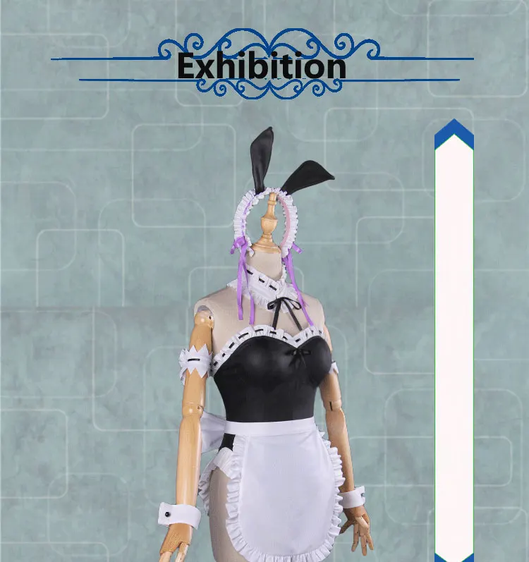 Re: Zero Ram/Rem rolecos косплей костюм сексуальная девушка Зайчик костюм лопуни женский Фартук костюм горничной униформа вечерние аниме Expro cos