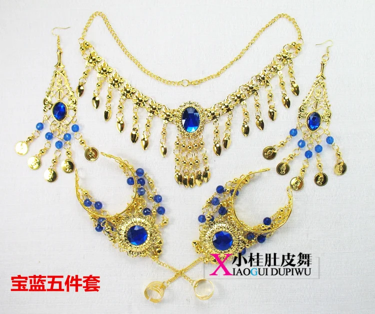 Headdress Earrings Bracelet Necklace Five pcs set Indian Belly Dance Jewelry Sets Party | Украшения и аксессуары