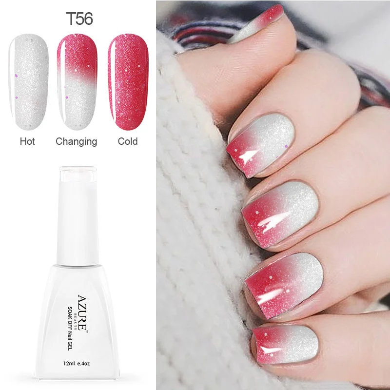 T56 Новейший Гель-лак для ногтей Azure beauty, меняющий температуру, светодиодный/УФ-Гель-лак для ногтей, 12 мл, 1 шт., гель для ногтей - Цвет: T56