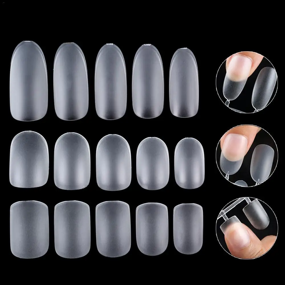 300 шт./кор. Профессиональные акриловые накладки для ногтей матовая полированная