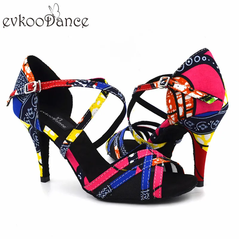 Женские Сатиновые туфли с красным цветком Zapatos De Baile черные сетчатые для