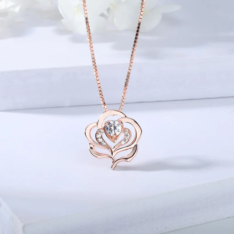 Винтажные хрустальные ожерелья длинная цепь с цветком розы массивное ожерелье