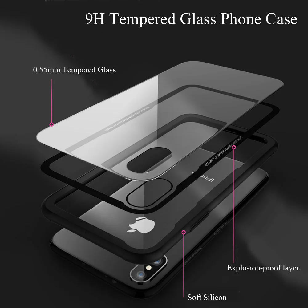 Чехол для телефона из закаленного стекла BALMORA iPhone 7 8 Plus прозрачный защитный