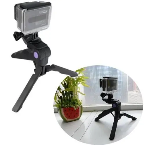 Настольный портативный складной мини штатив 2 в 1 + ручка для камеры SJ4000 Go Pro Hero 4 3