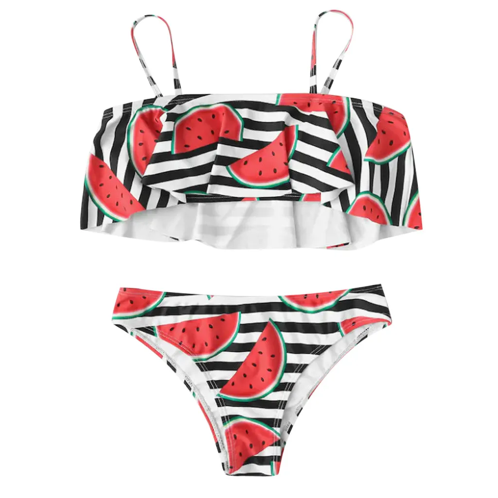 Женский комплект бикини купальник пляжная одежда женский с принтом арбуза